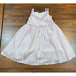 Girls soft lilac gingham summer dress. SZ 2T.  A-line.  Perfect event, wedding.